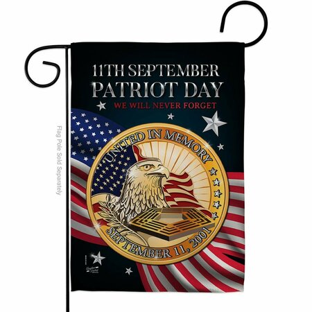 PATIO TRASERO 13 x 18.5 in. Patriot Day 911 American Vertical Garden Flag with Double-Sided PA4075053